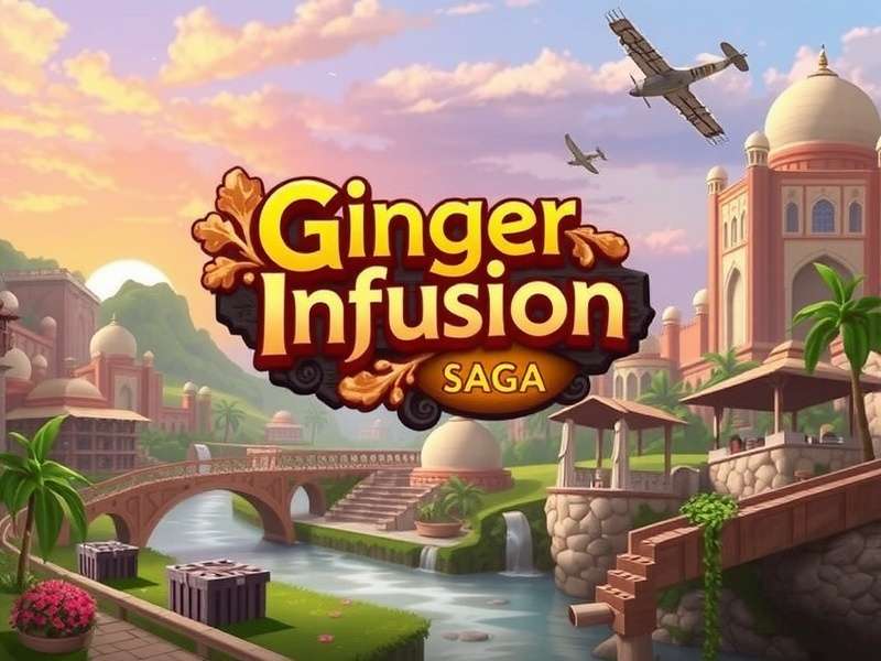 Ginger Infusion Saga Hero Image Ginger Infusion Saga game artwork showing vibrant Indian landscapes